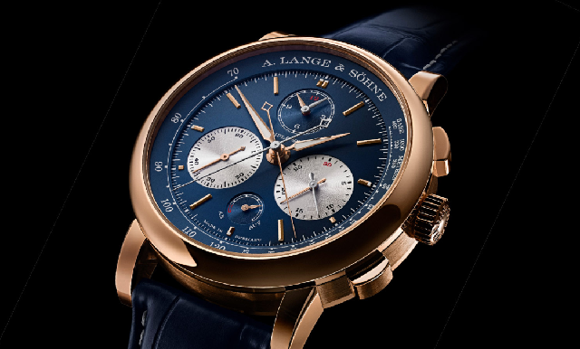 朗格Triple Split三追針計時，推出貴氣藍金新色-復刻表