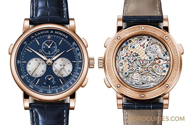 朗格Triple Split三追針計時，推出貴氣藍金新色-復刻表