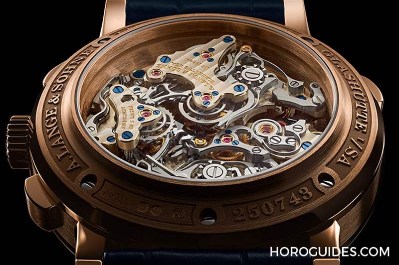 朗格Triple Split三追針計時，推出貴氣藍金新色-復刻表