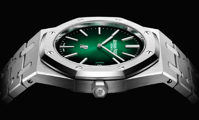 首見綠色煙熏面! AP 發(fā)表皇家橡樹「JUMBO」超薄鉑金腕表Ref. 15202-復(fù)刻表