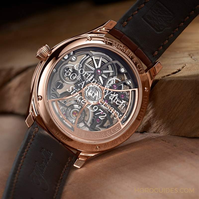 賀高登鐘表50周年！ H. Moser & Cie.勇創者圓柱陀飛輪鏤空紀念腕表限量發行