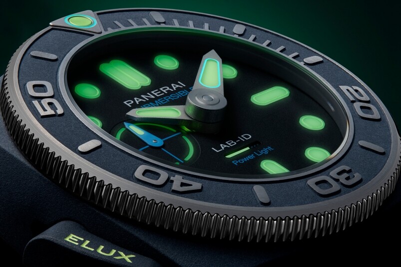 夜光功能新高度！ Panerai全新Submersible Elux LAB-ID腕表 以純機械一鍵開關發光系統